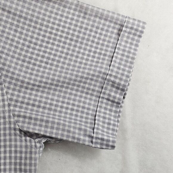 Panhandle Western Mens‎ Button Down Shirt Short Sleeve Check Blue White Size 17 - Picture 6 of 11
